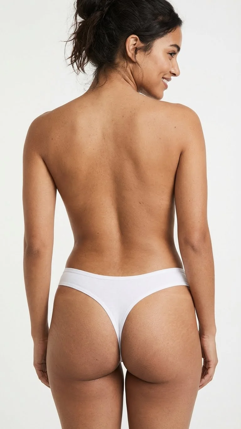 Pamuklu Beyaz Brazilian Külot - Brazilian Tasarım Detayı